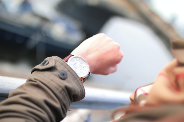 A hand showing a wrist watch